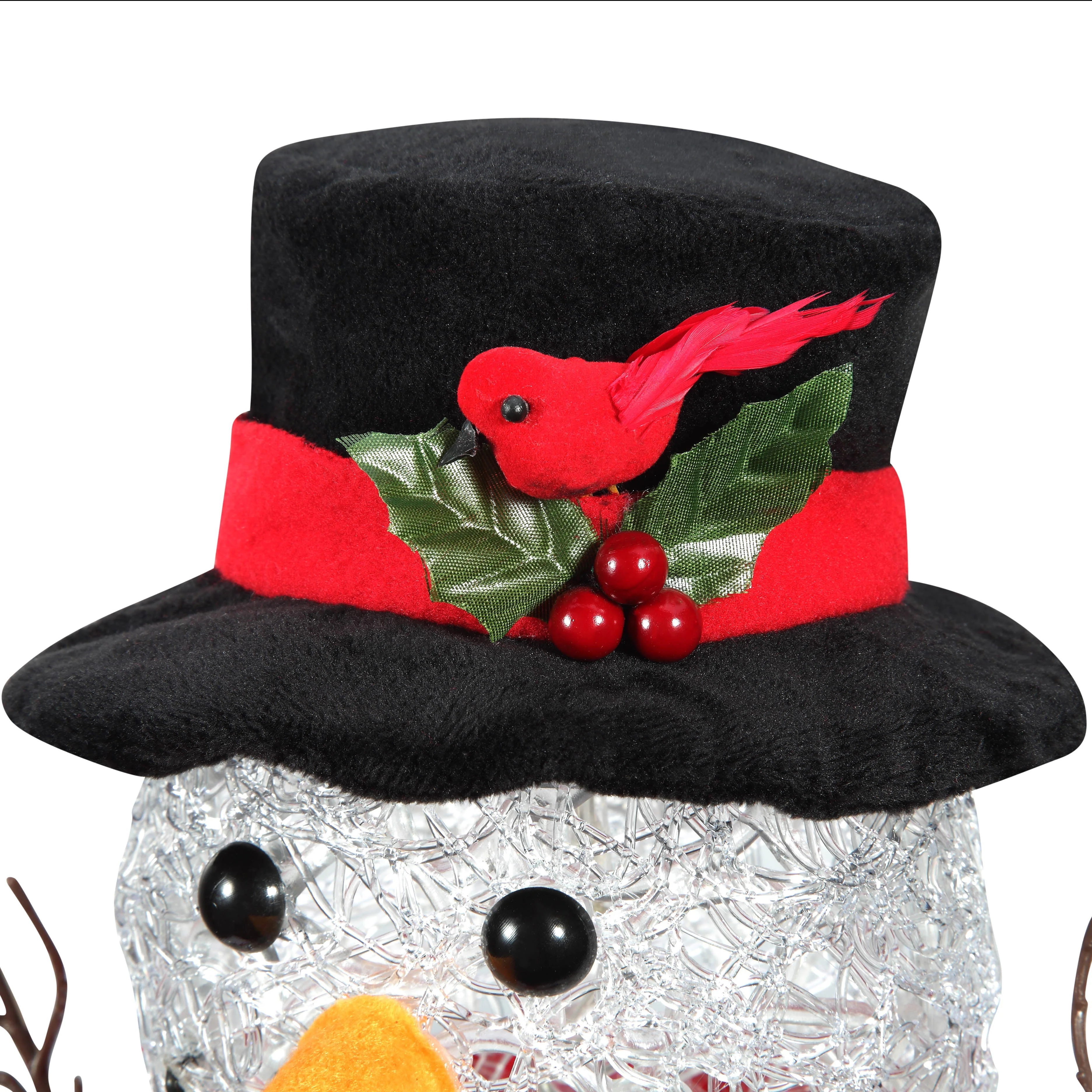 17 Inch Spun Acrylic Snowman with LED Lights - Image 3