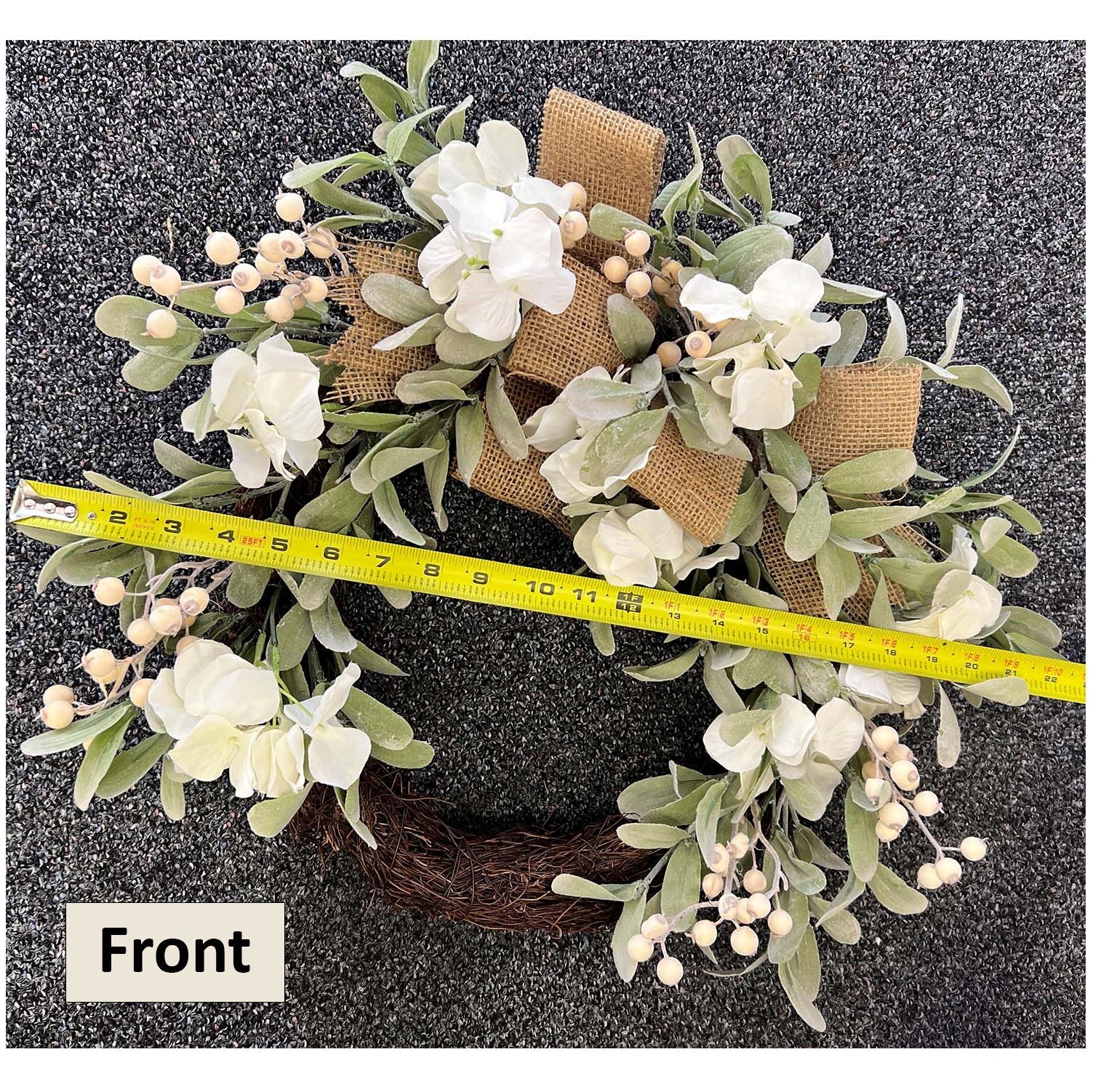 22 Inch Grapevine Hydrangea Wreath - Image 8
