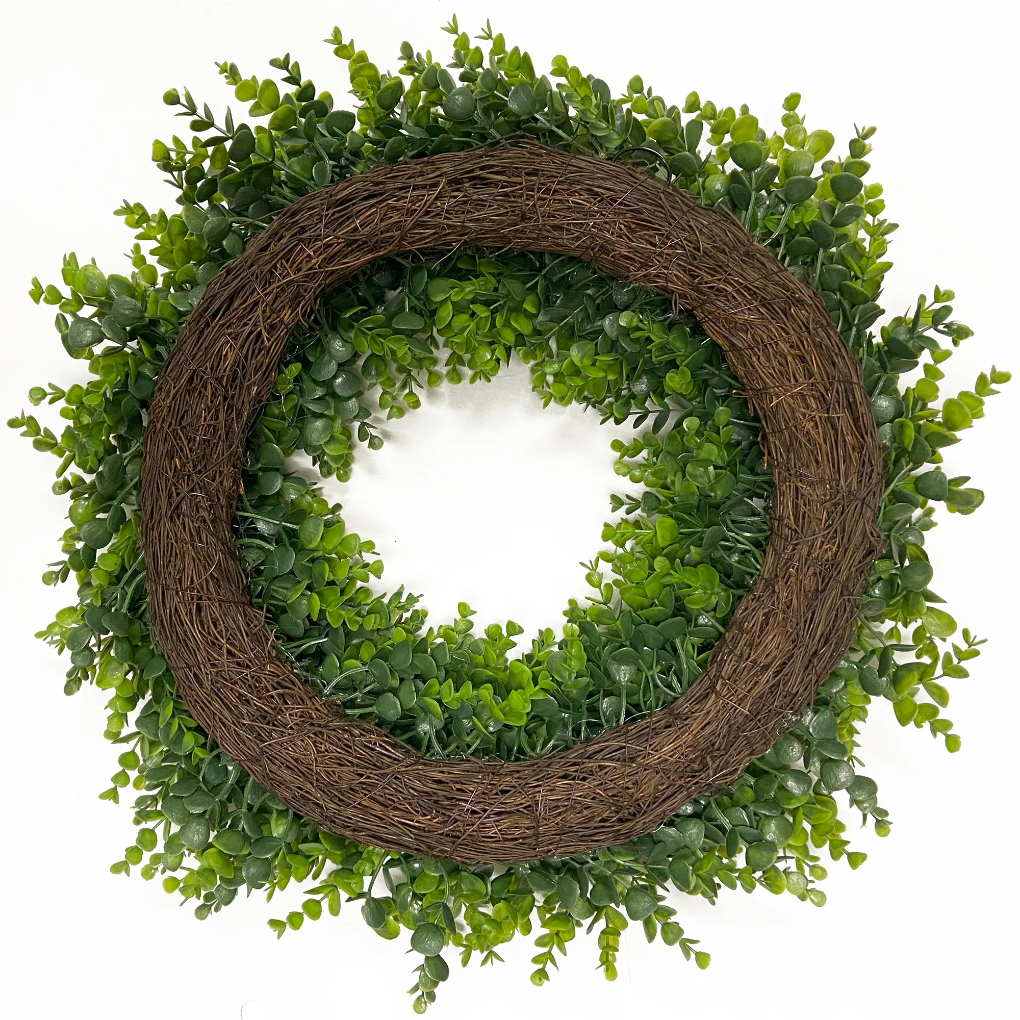 24 Inch Premium Artificial Boxwood Wreath - 100% Recycled Plastic & Natural Grapevine - Image 6