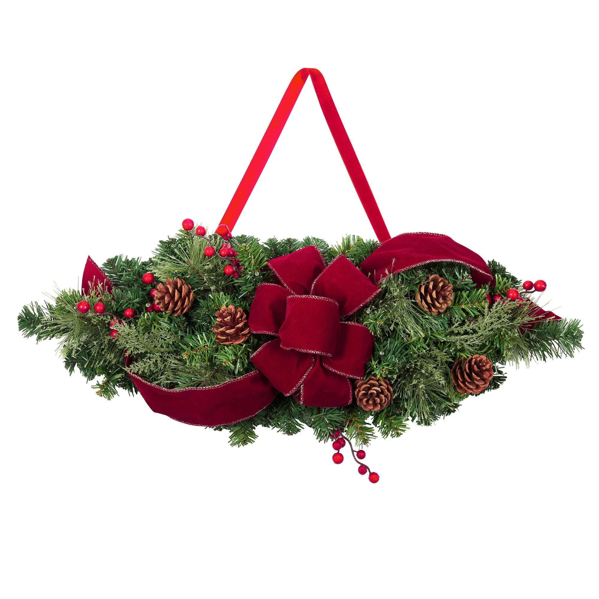 28 Inch Classic Pre-lit Window Swag with LED Lights - Image 6