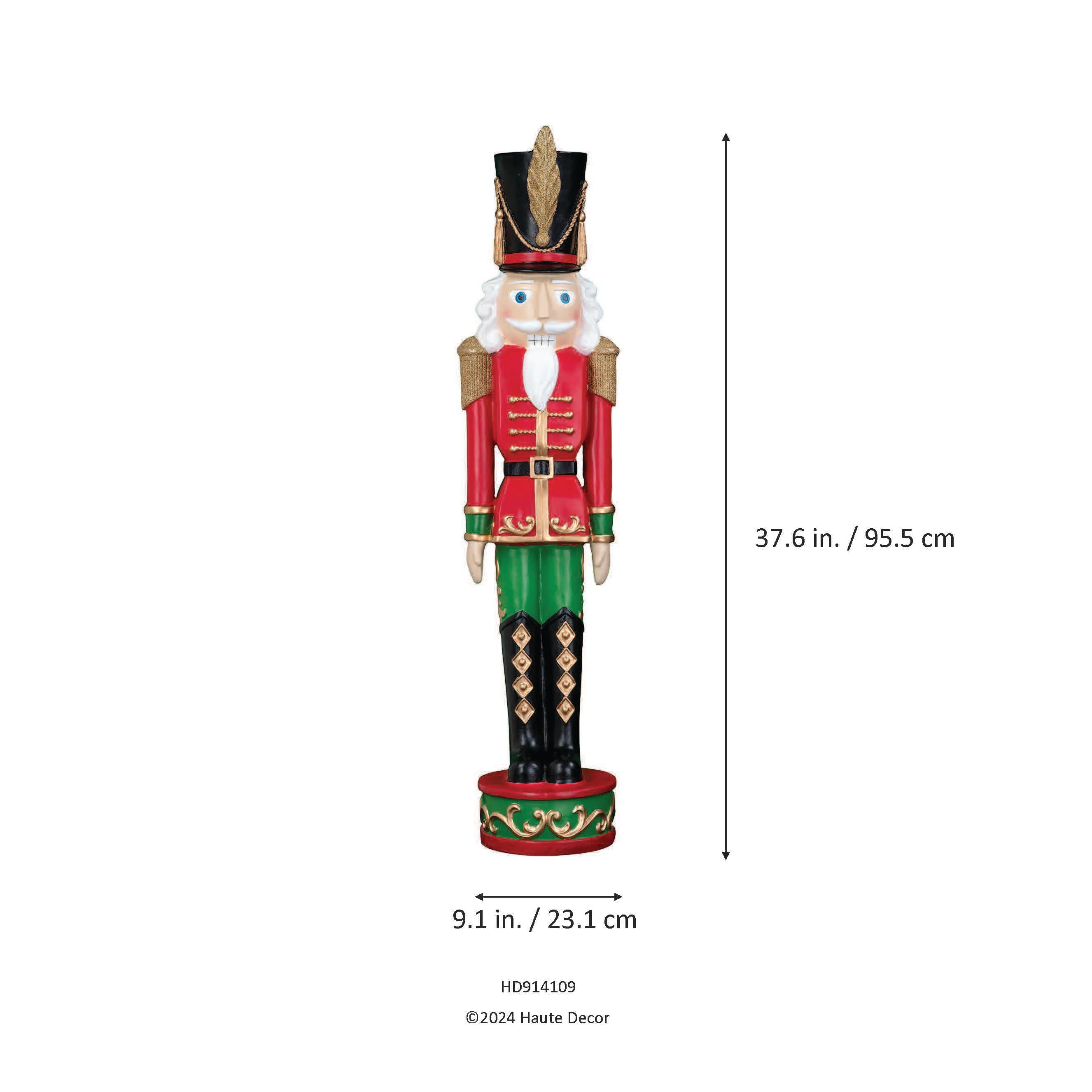 37 Inch Decorative Christmas Nutcracker Classic Red/Green - Image 6