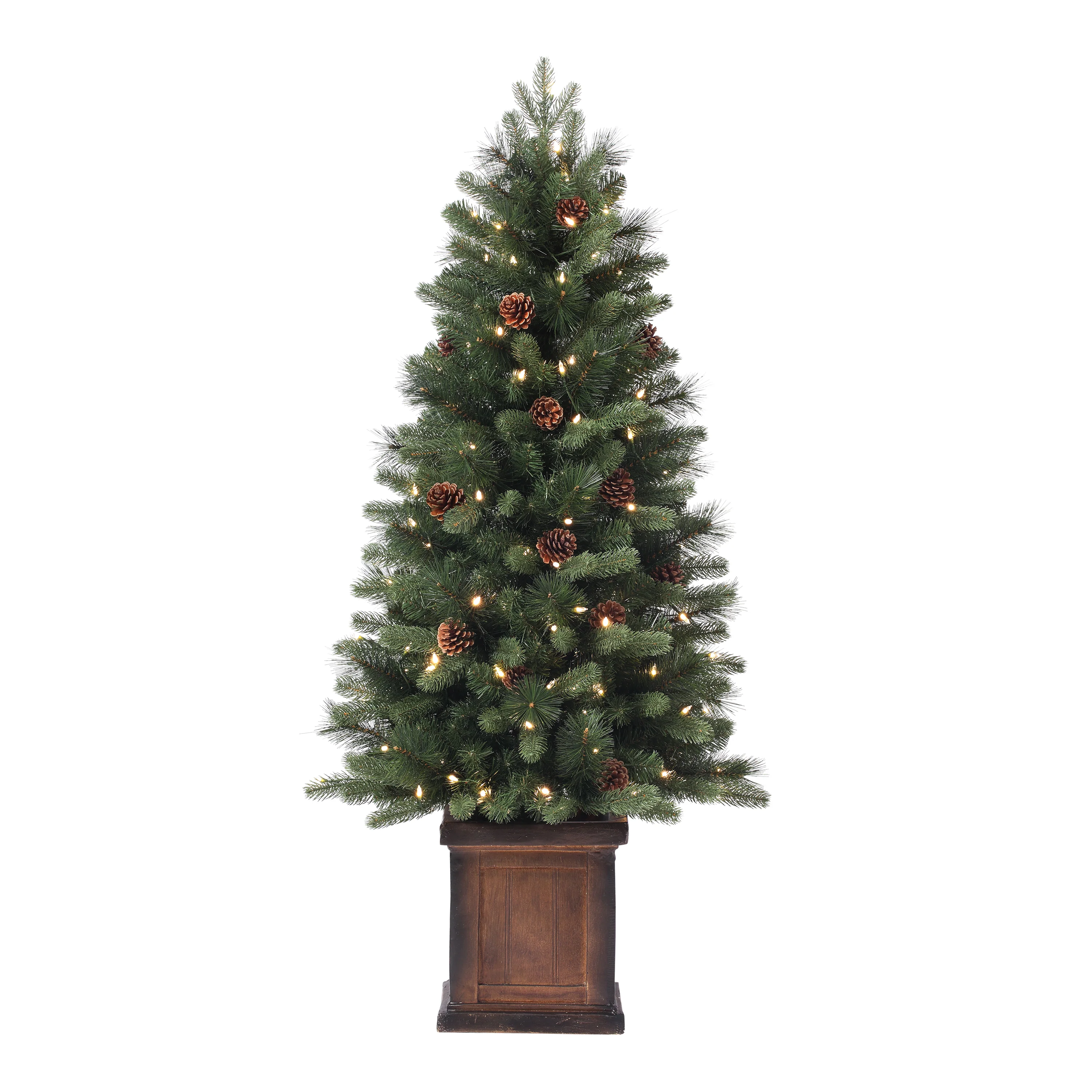 4.5 Ft. Brookdale PE Fir Potted Christmas Tree with Color Changing LED Lights - Image 3