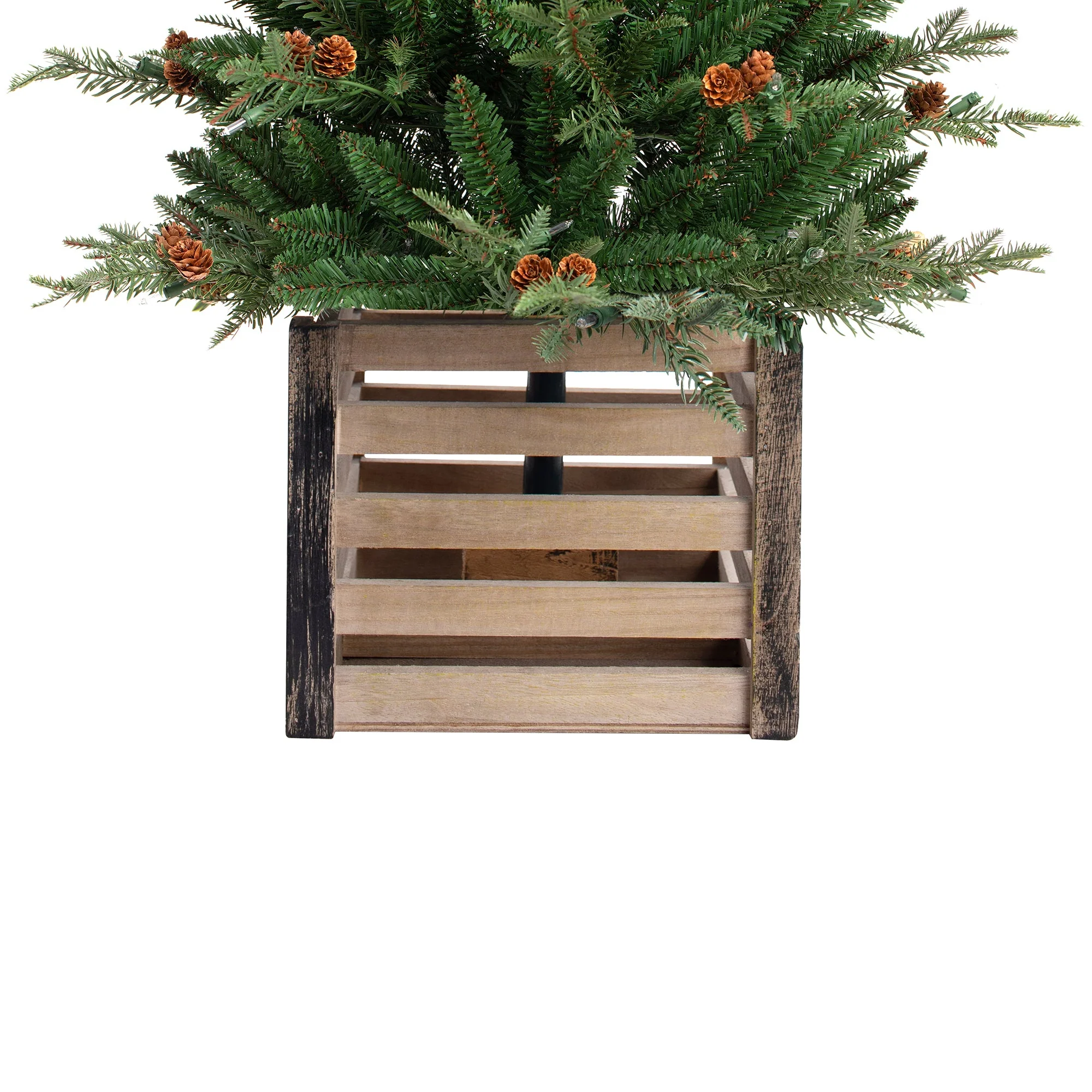 4 Foot Pre-lit Asheville Artificial Fir Christmas Potted Tree - Image 4