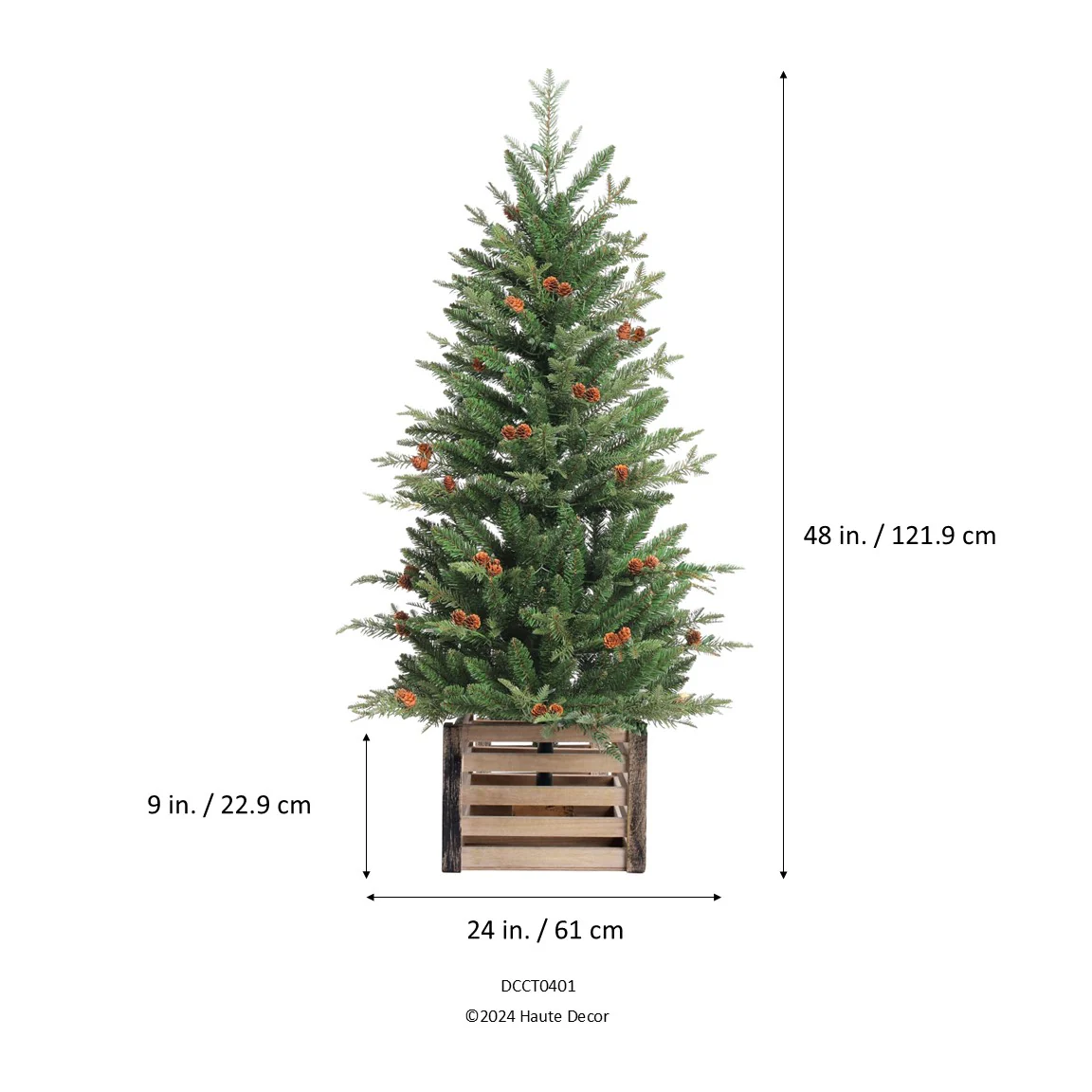 4 Foot Pre-lit Asheville Artificial Fir Christmas Potted Tree - Image 6