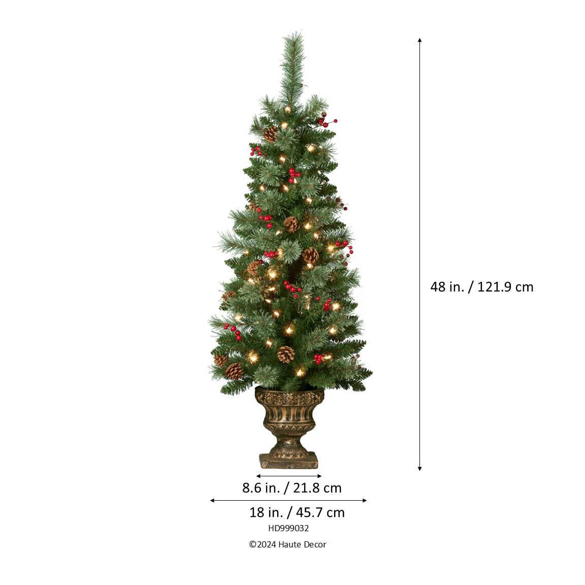 4 Foot Pre-lit Carolina Porch Christmas Tree - Image 5