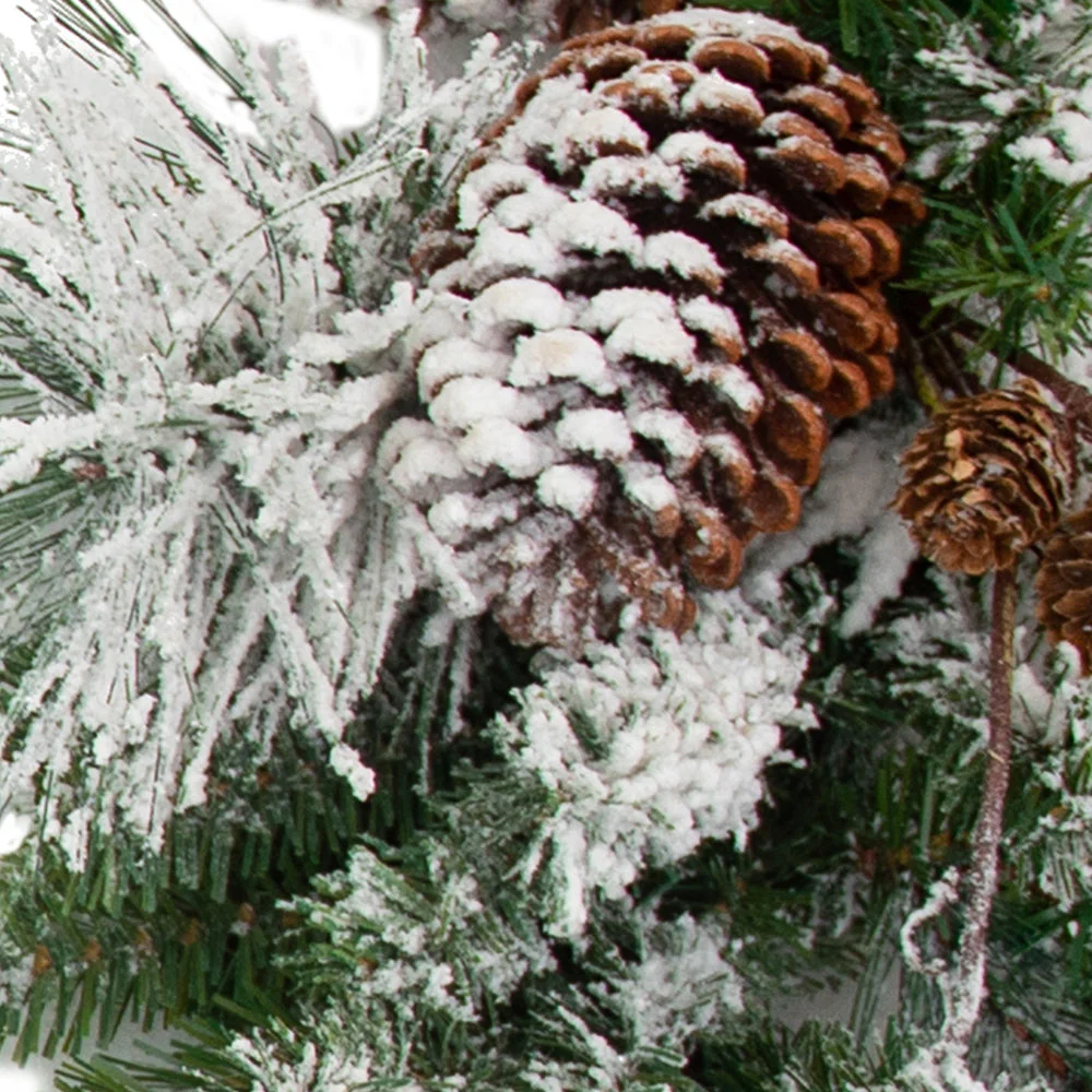 6 Foot Snowfall Creek Pre-lit Christmas Garland - Image 7