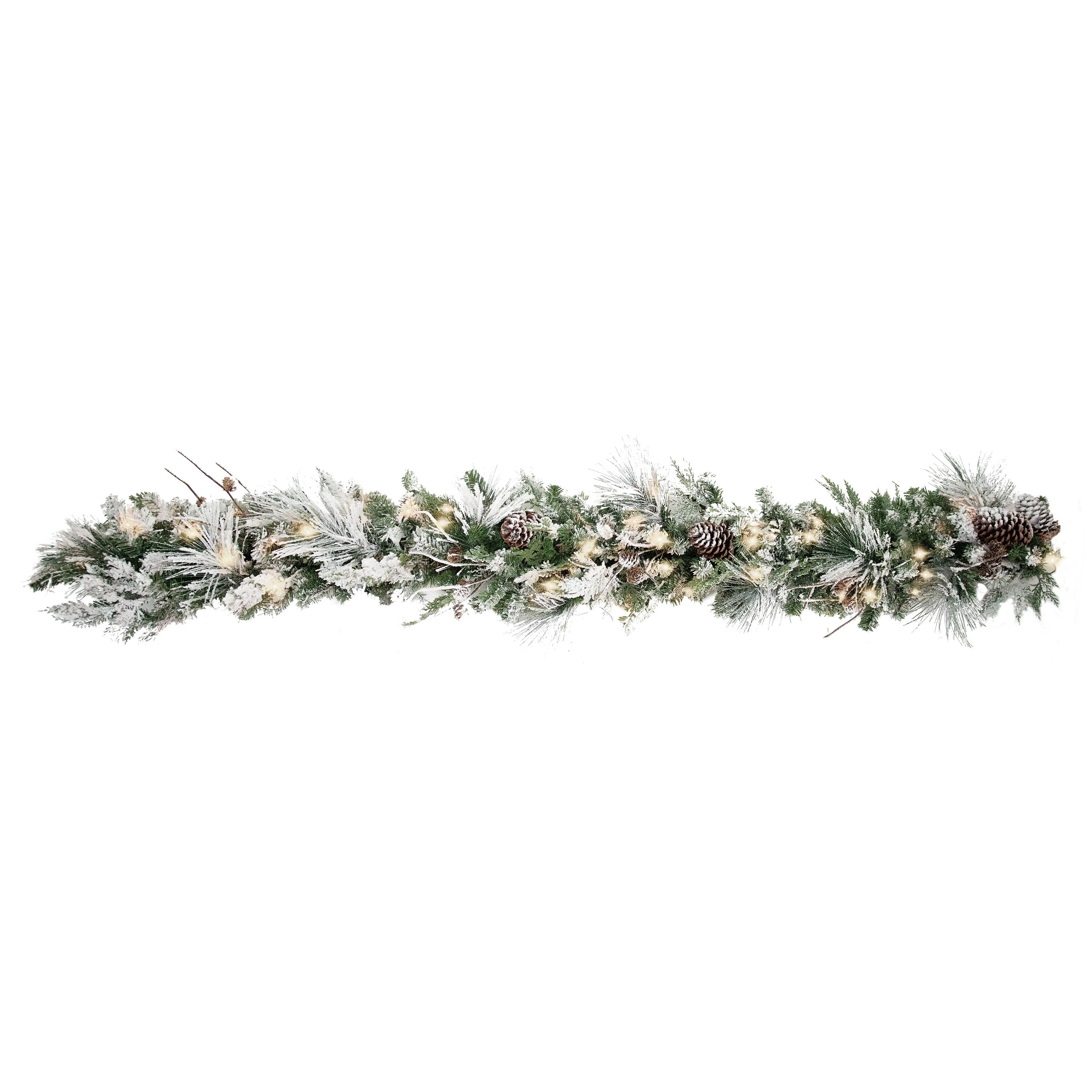 6 Foot Snowfall Creek Pre-lit Christmas Garland - Image 8