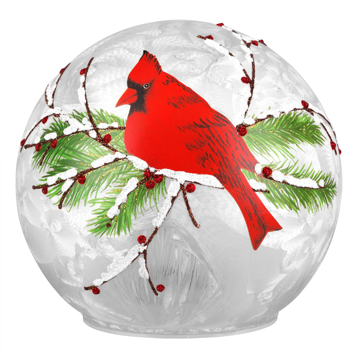 6 Inch Diameter Cardinal Christmas Globe - Image 5