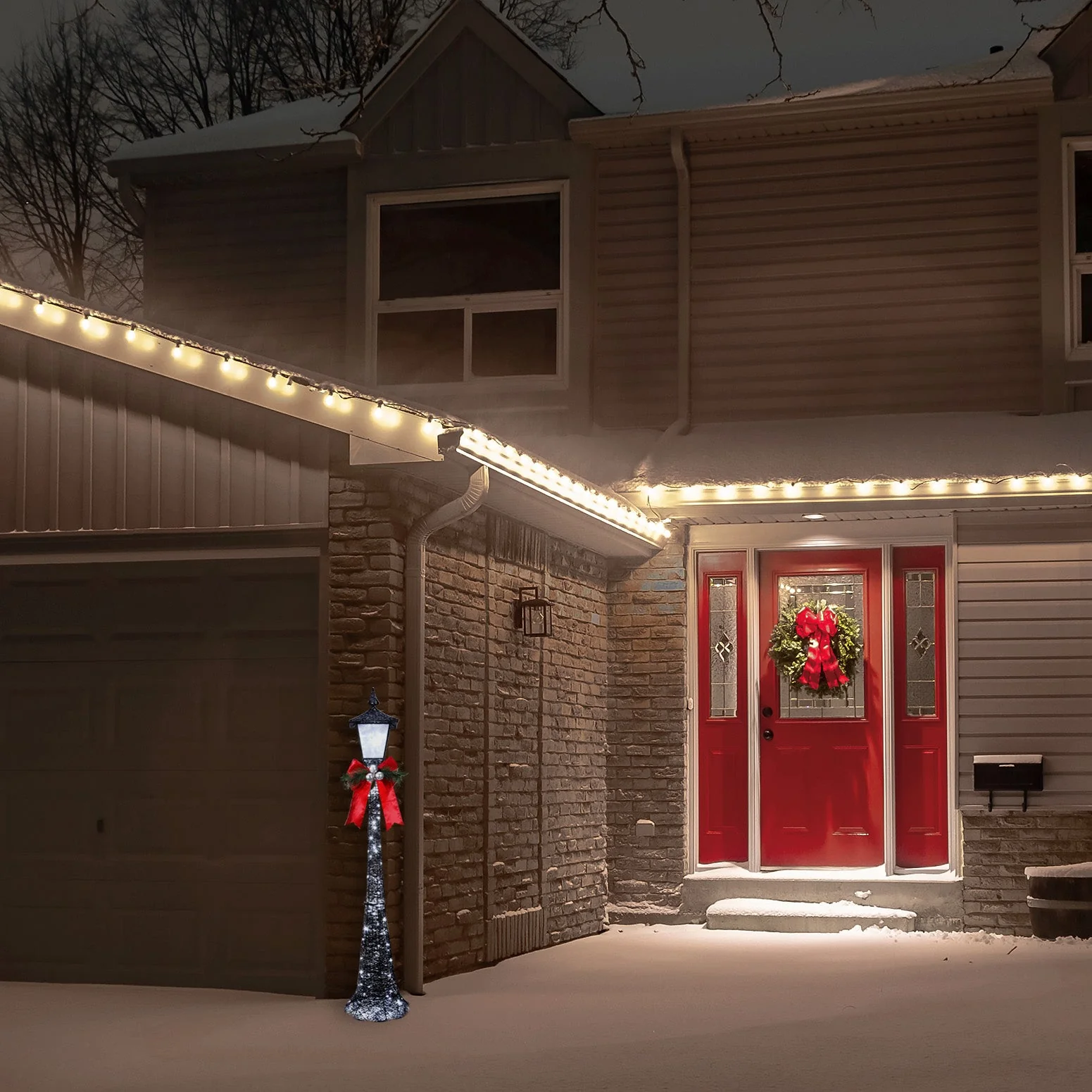 60 Inch Tall Black Lamppost with LED Lights for Indoor or Outdoor Use - Image 4