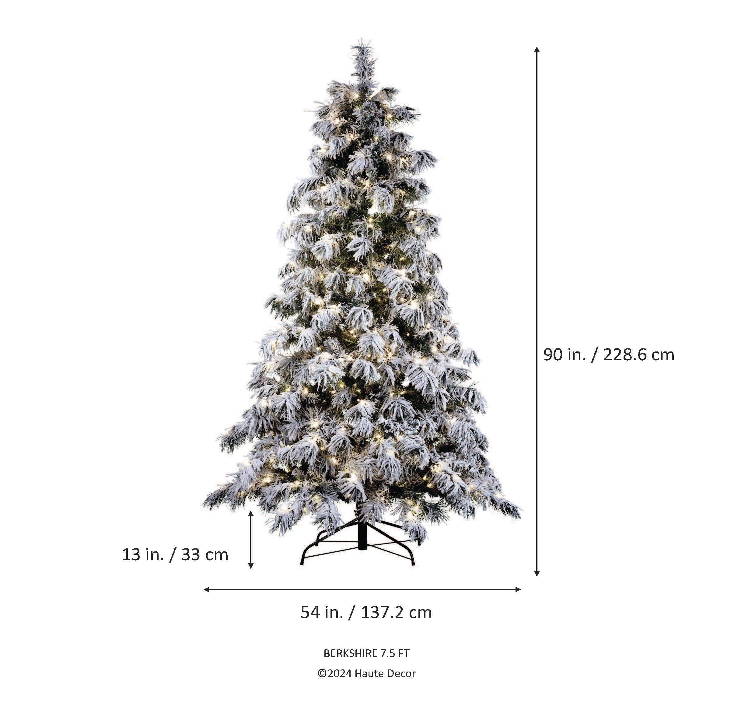 7.5 Foot Pre-lit Berkshire Flocked Artificial Christmas Tree - Image 5