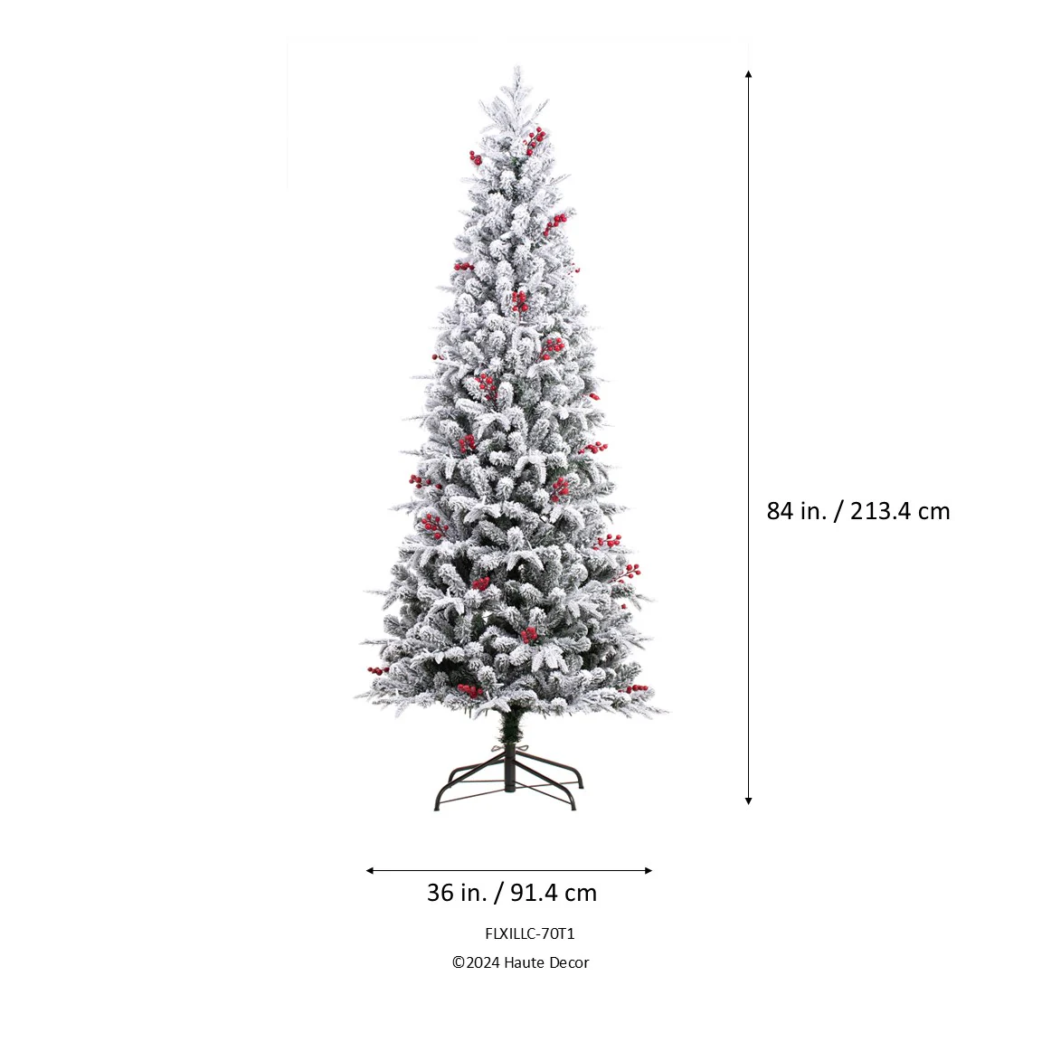 7 Foot Pre-lit Lexington Slim Artificial Fir Christmas Tree - Image 3