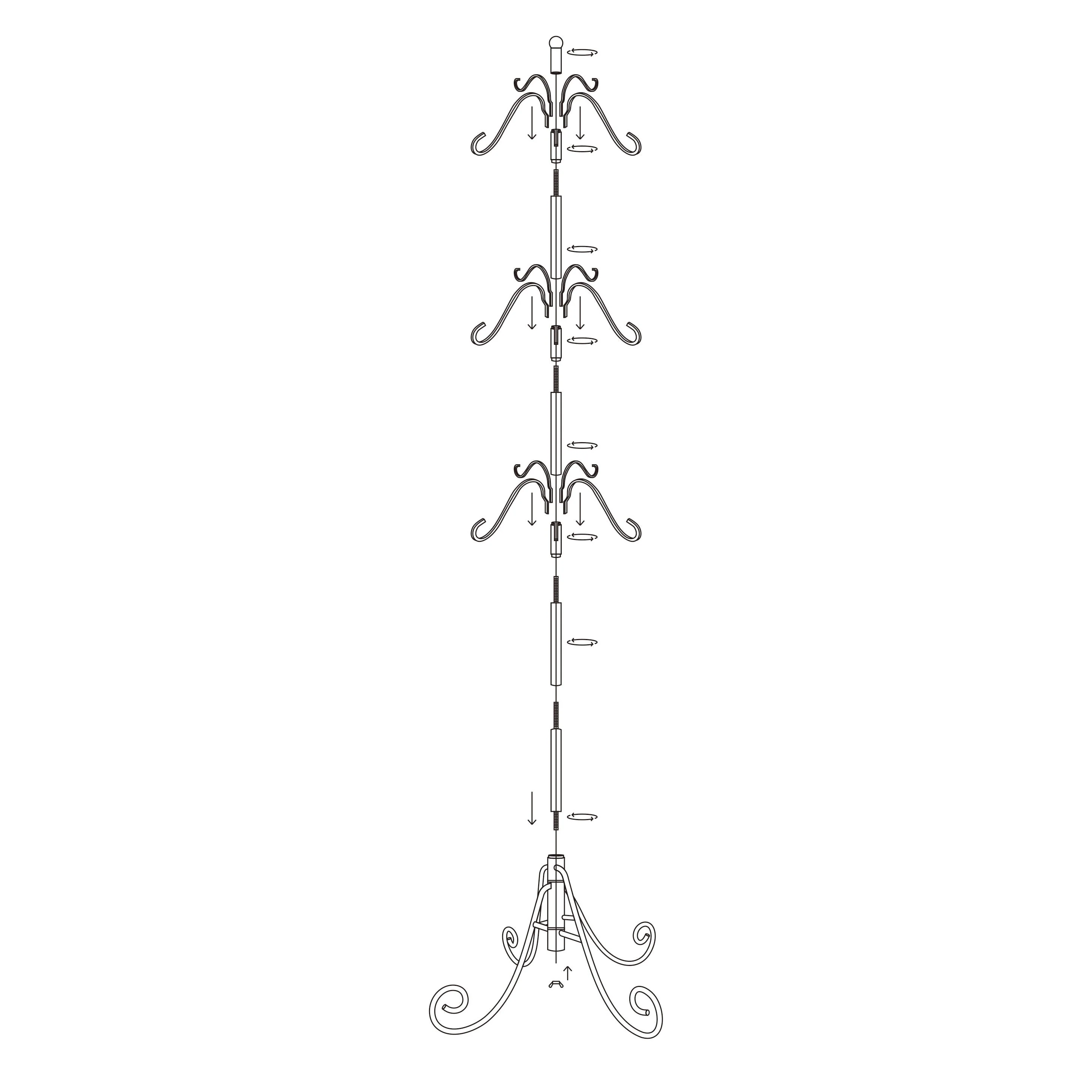 Adapt Adjustable Christmas Stocking Tree Stand - Black - Up to 12 Hooks - Image 3