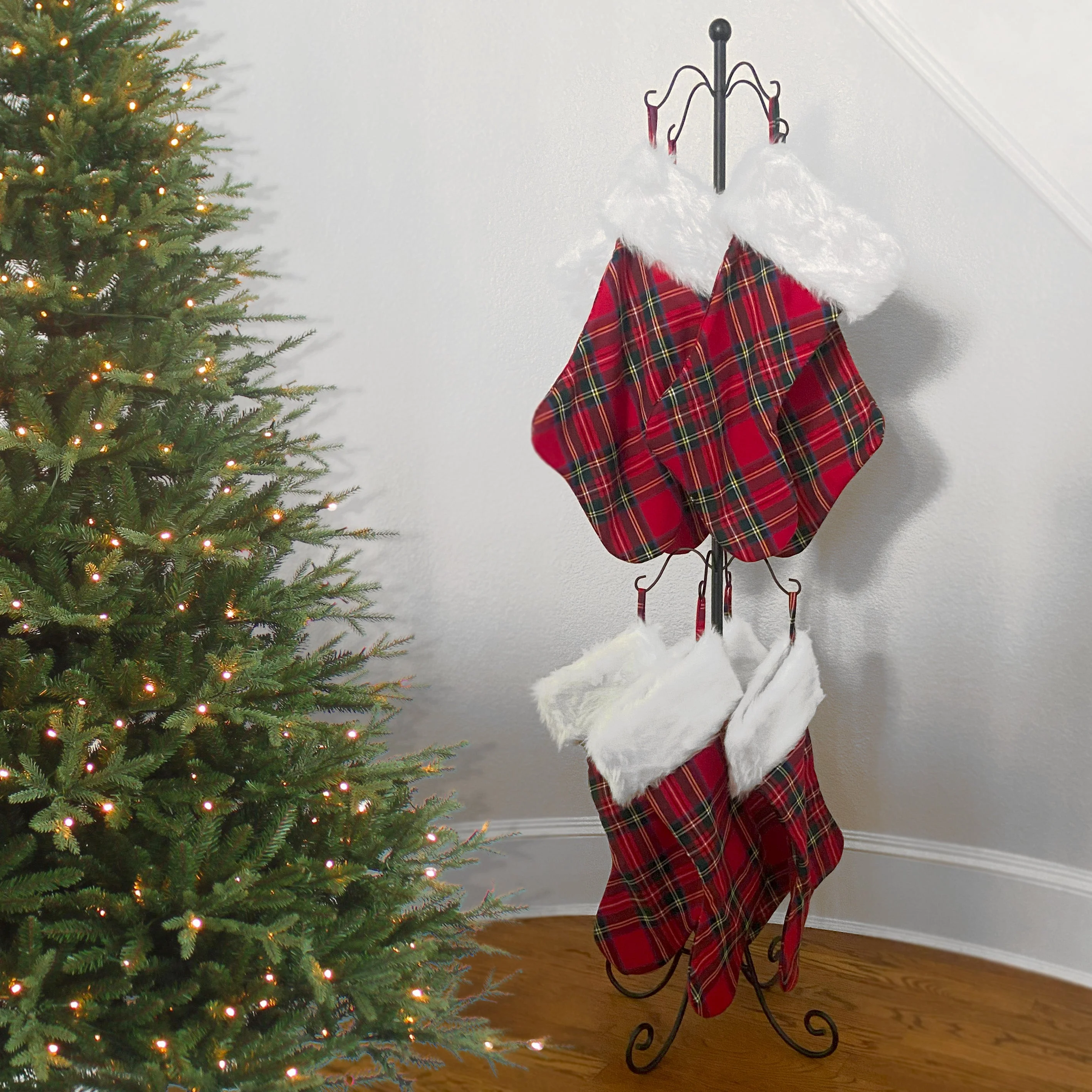 Adapt Adjustable Christmas Stocking Tree Stand - Black - Up to 12 Hooks - Image 6