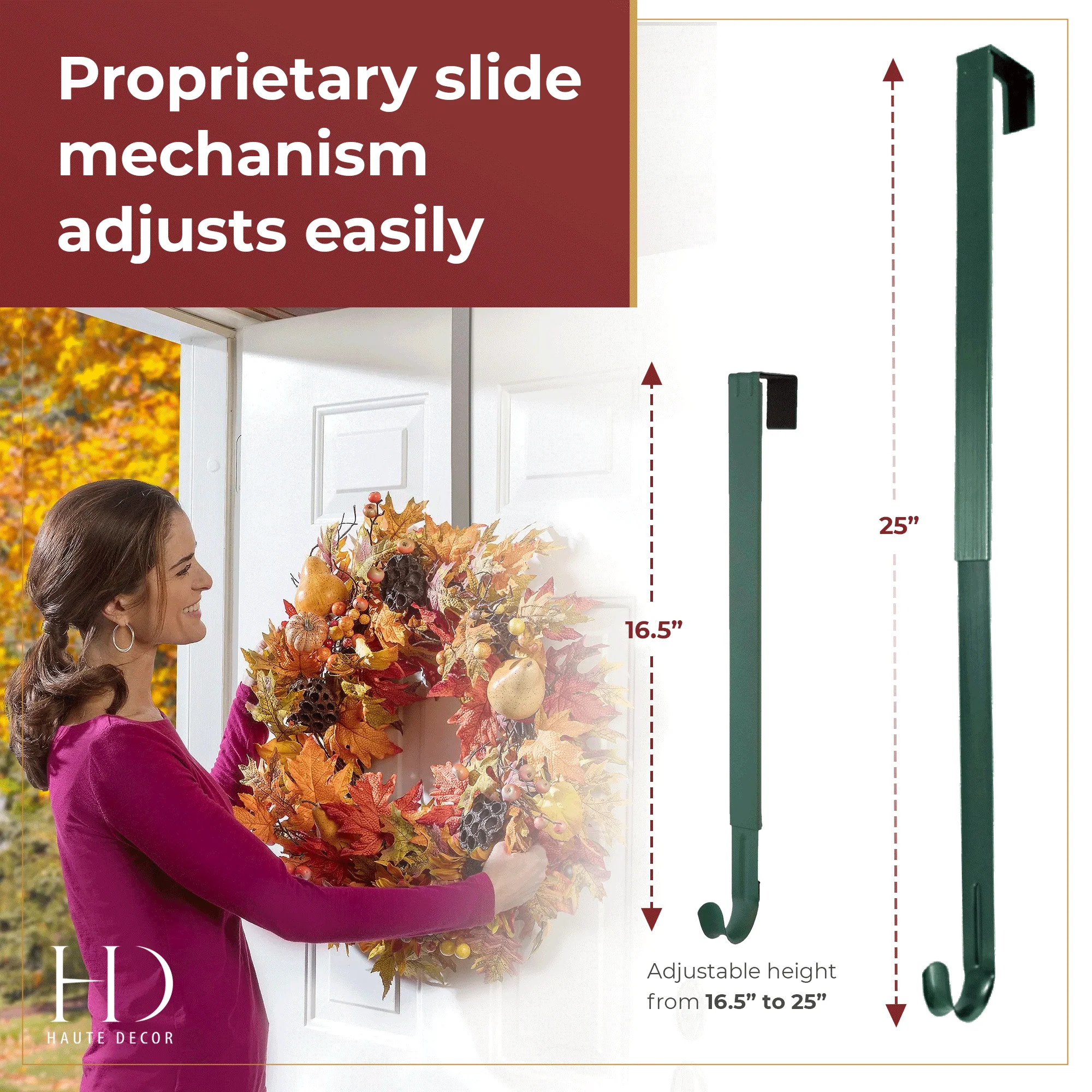 Adapt Adjustable Length Wreath Hanger - Green - Image 4