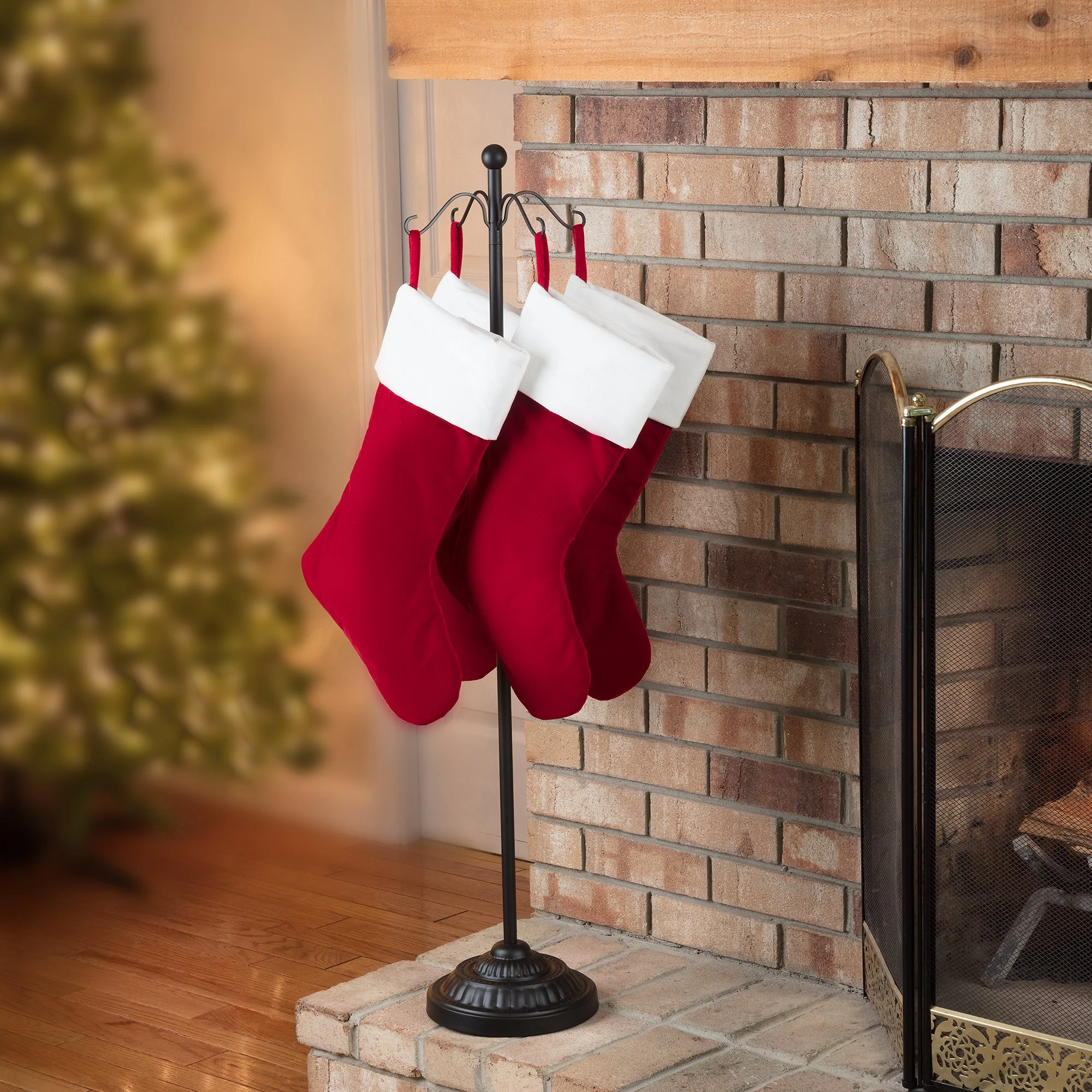 Adapt Adjustable Christmas Stocking Tree Stand - Black or Ivory White - Up to 8 Hooks - Image 9