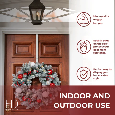 Adapt Adjustable Wreath Hanger, Top & Length Adjustable Version - Matte White - Image 6
