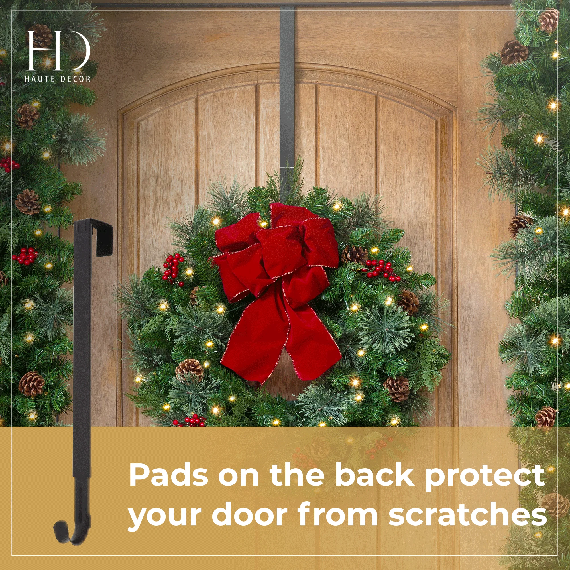Adapt Adjustable Wreath Hanger with removable Pumpkin - Matte Black - Image 6