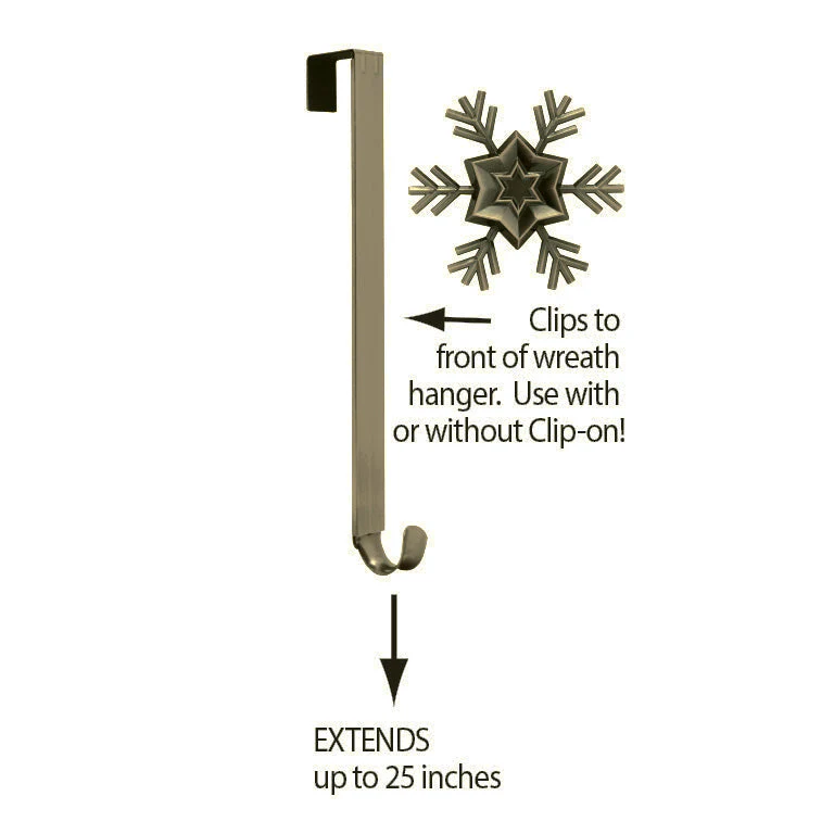 Adapt Adjustable Wreath Hanger with Snowflake Icon - Antique Brass - Image 7
