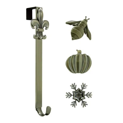Adapt Adjustable Length Wreath Hanger with 4 Interchangeable Icons - Antique Brass - Image 12