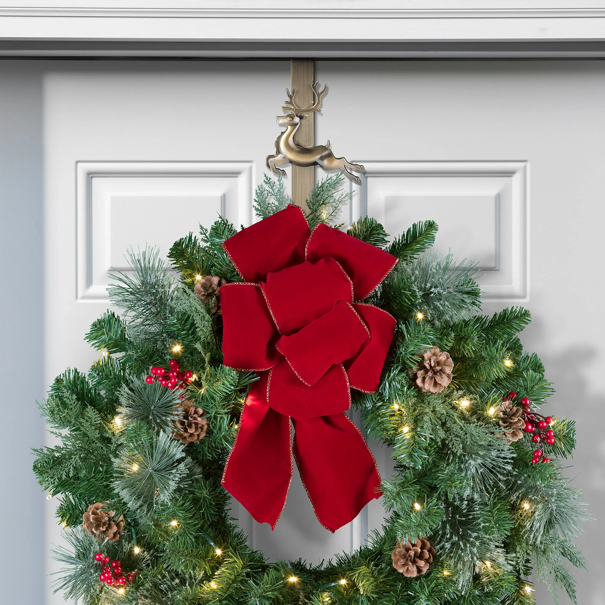Adapt Adjustable Length Wreath Hanger with 4 Interchangeable Icons - Antique Brass - Image 13