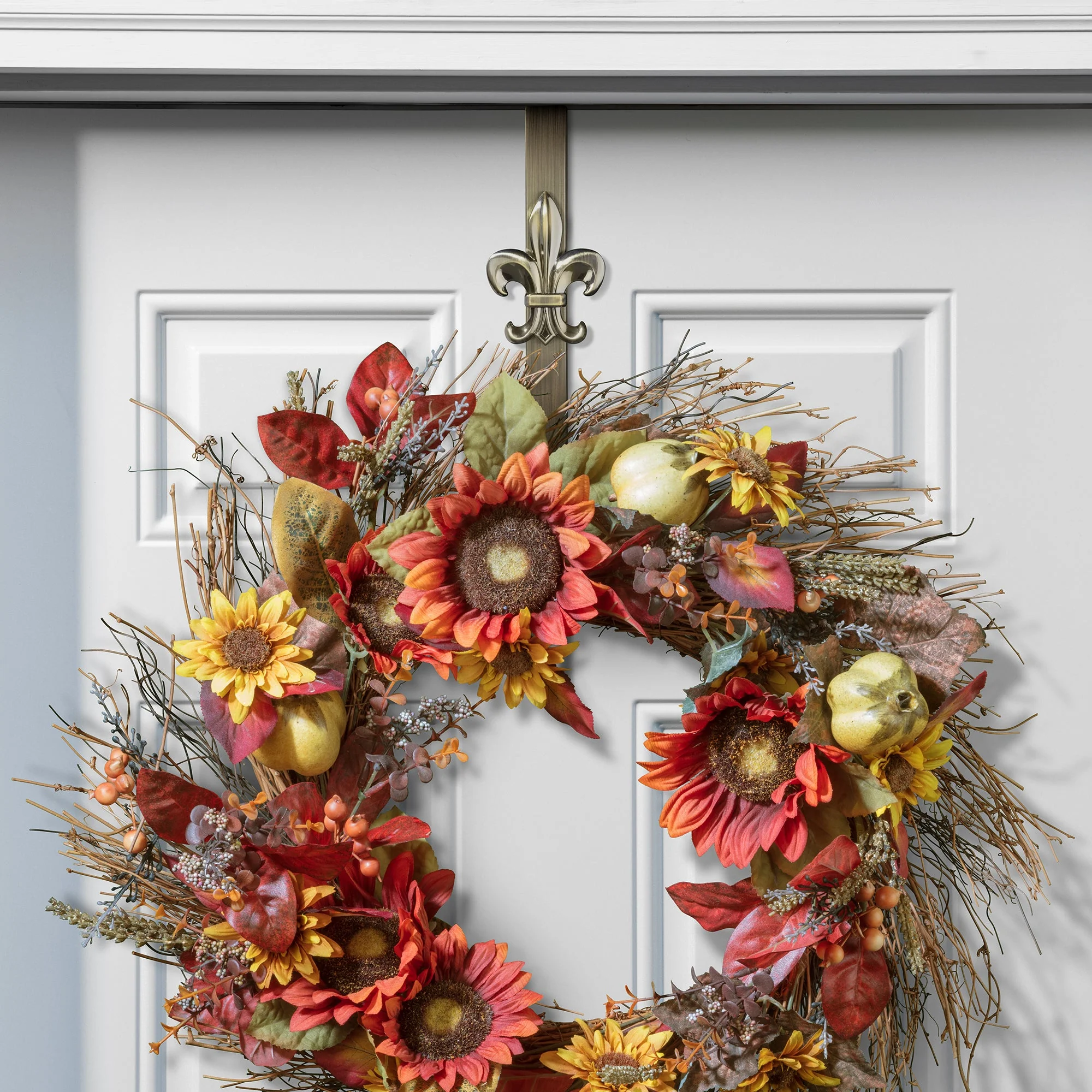 Adapt Adjustable Length Wreath Hanger with 4 Interchangeable Icons - Antique Brass - Image 6