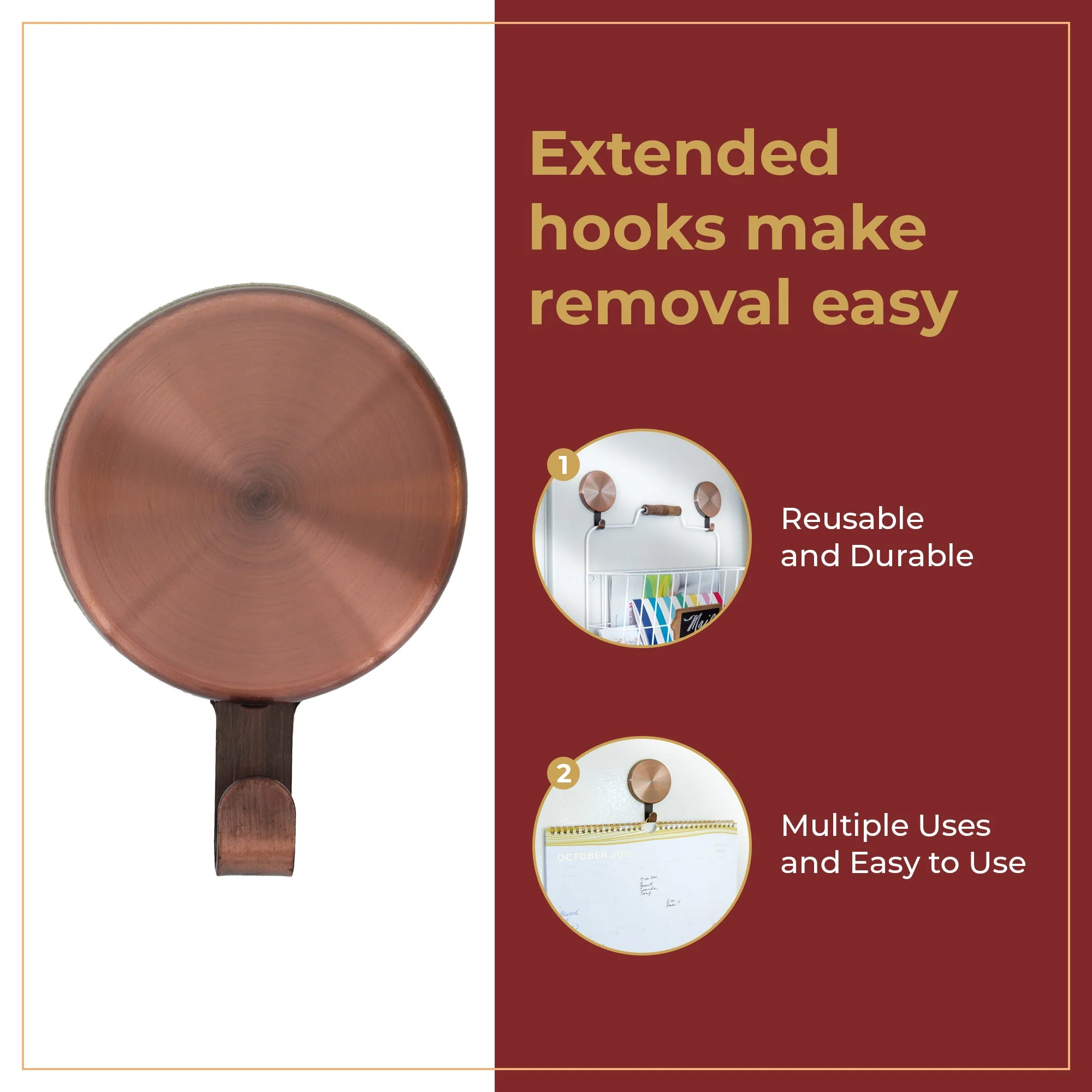 Attract Magnetic Hanger, 1 Pack - Brushed Copper - Image 12