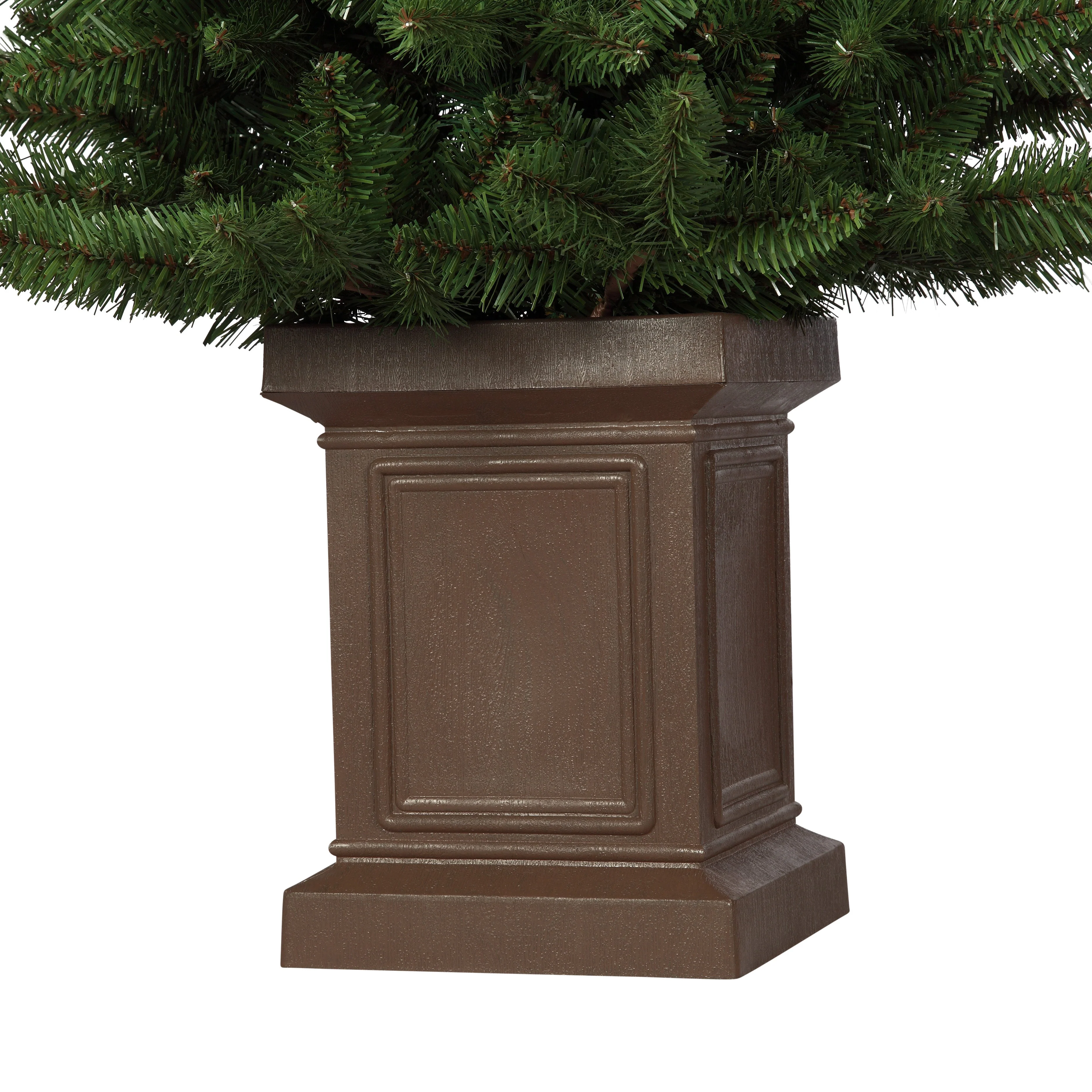 3.5 Foot Berkeley Fir Tree, Unlit in Brown Wood-Look Plastic Pot - Image 3