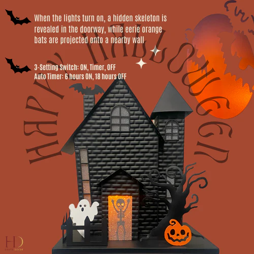 Halloween Haunted House with Bat Projection - Image 5