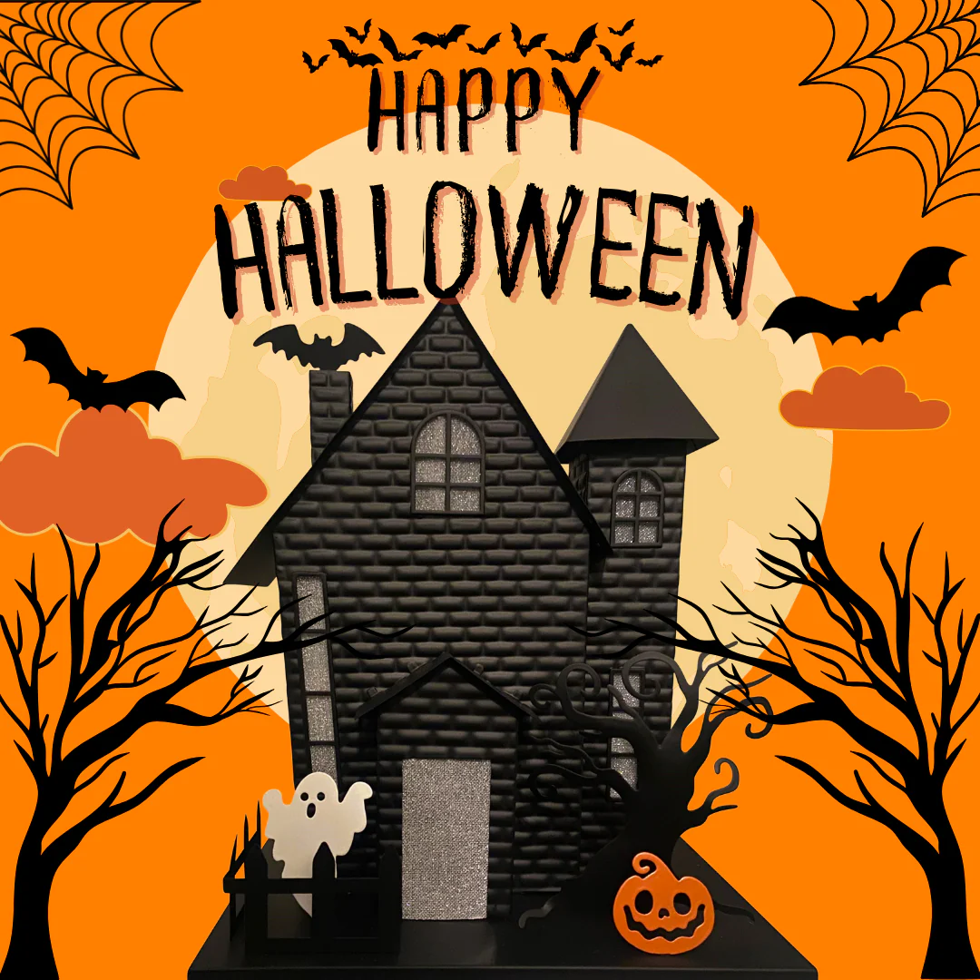 Halloween Haunted House with Bat Projection - Image 7