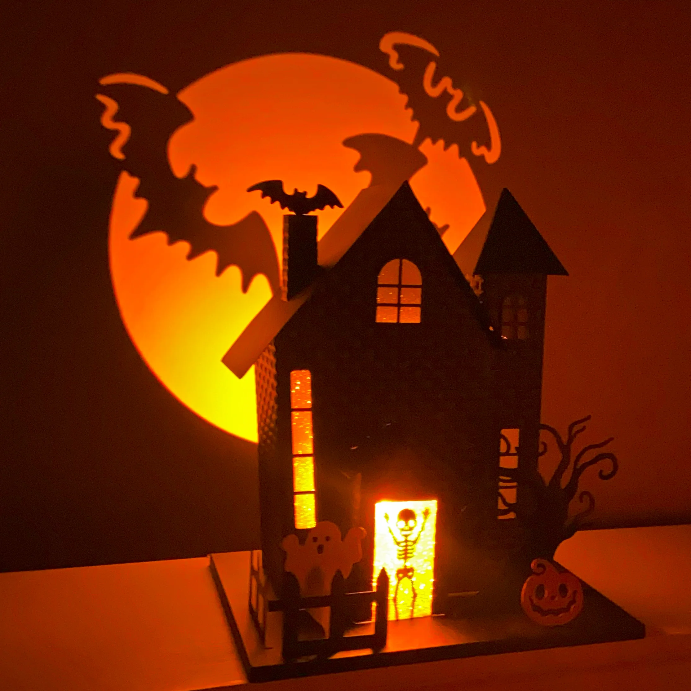 Halloween Haunted House with Bat Projection - Image 9