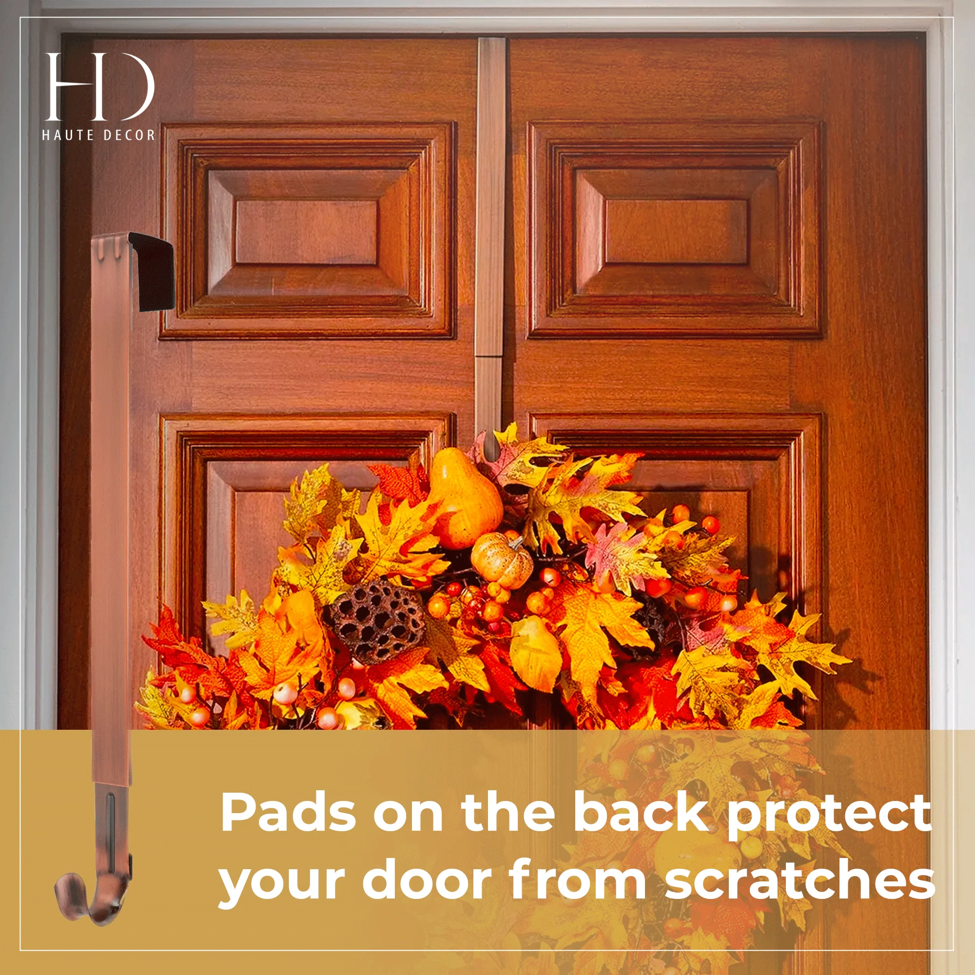 Adapt Adjustable Length Wreath Hanger - 2 Pack - Brushed Copper - Image 10