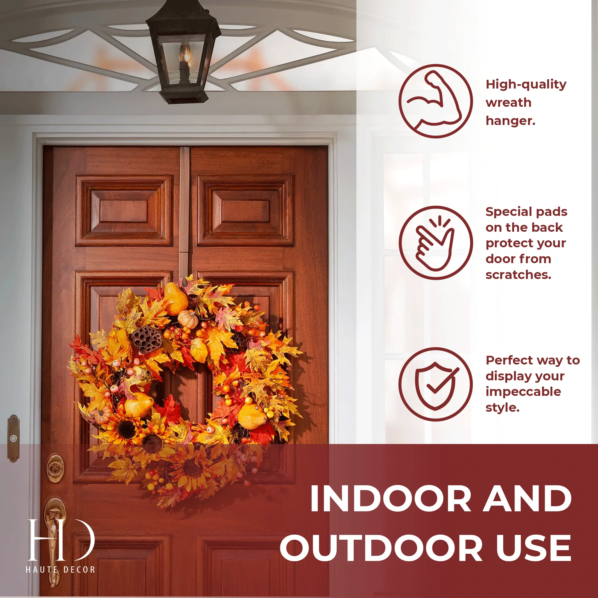 Adapt Adjustable Wreath Hanger, Top & Length Adjustable Version - Brushed Copper - Image 9