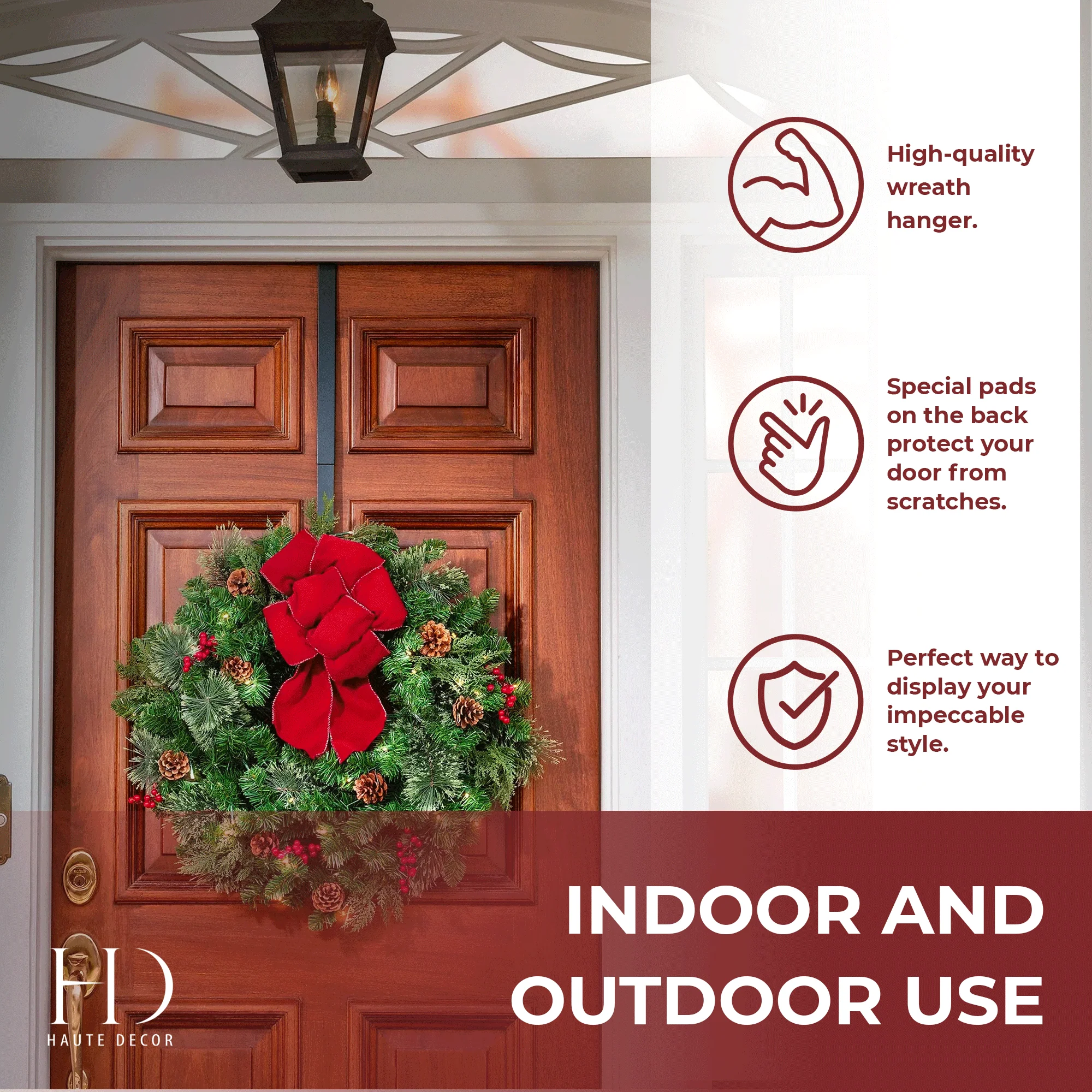 Adapt Adjustable Wreath Hanger, Top & Length Adjustable Version - Matte Black - Image 9