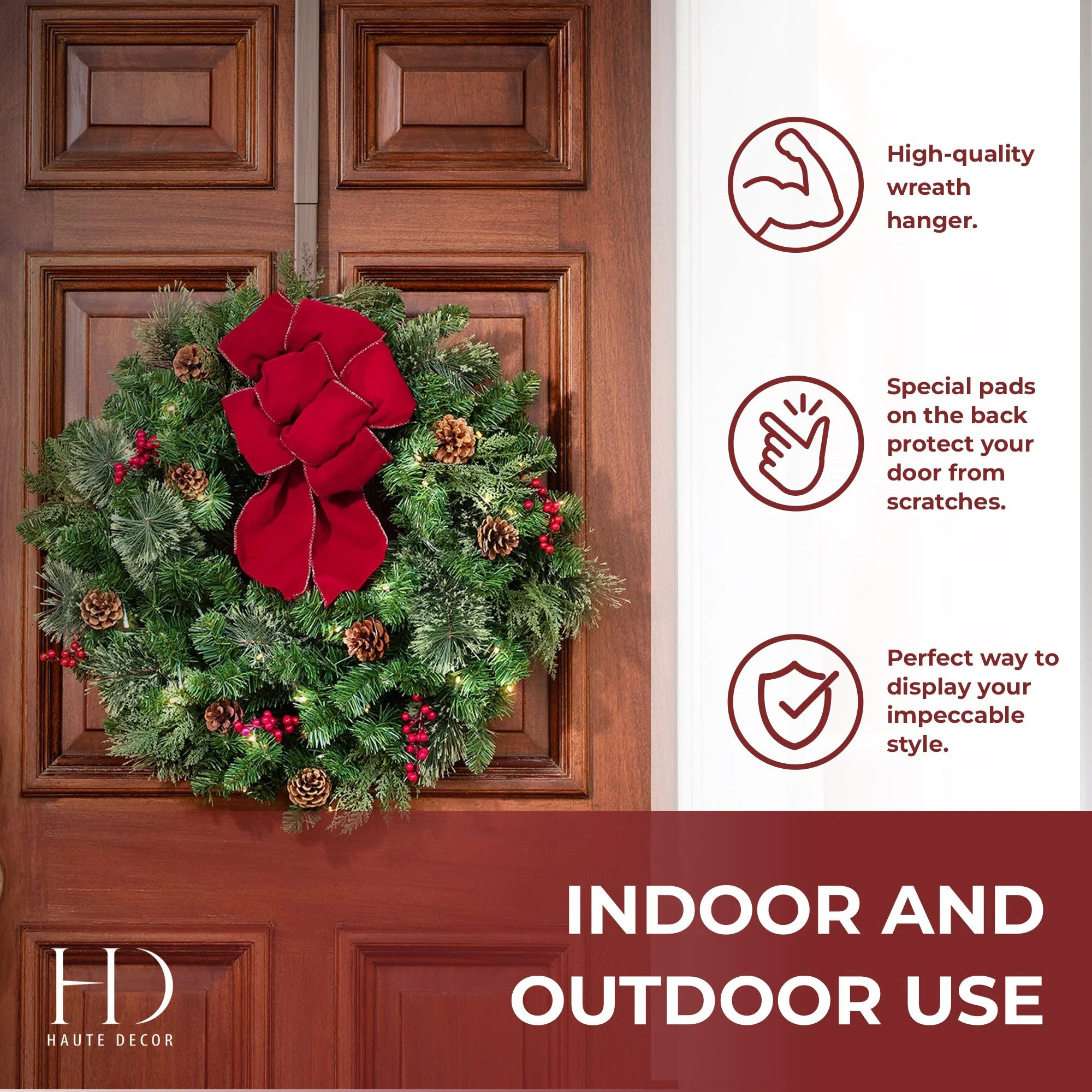 Adapt Adjustable Wreath Hanger, Top & Length Adjustable Version - Oil-Rubbed Bronze - Image 6