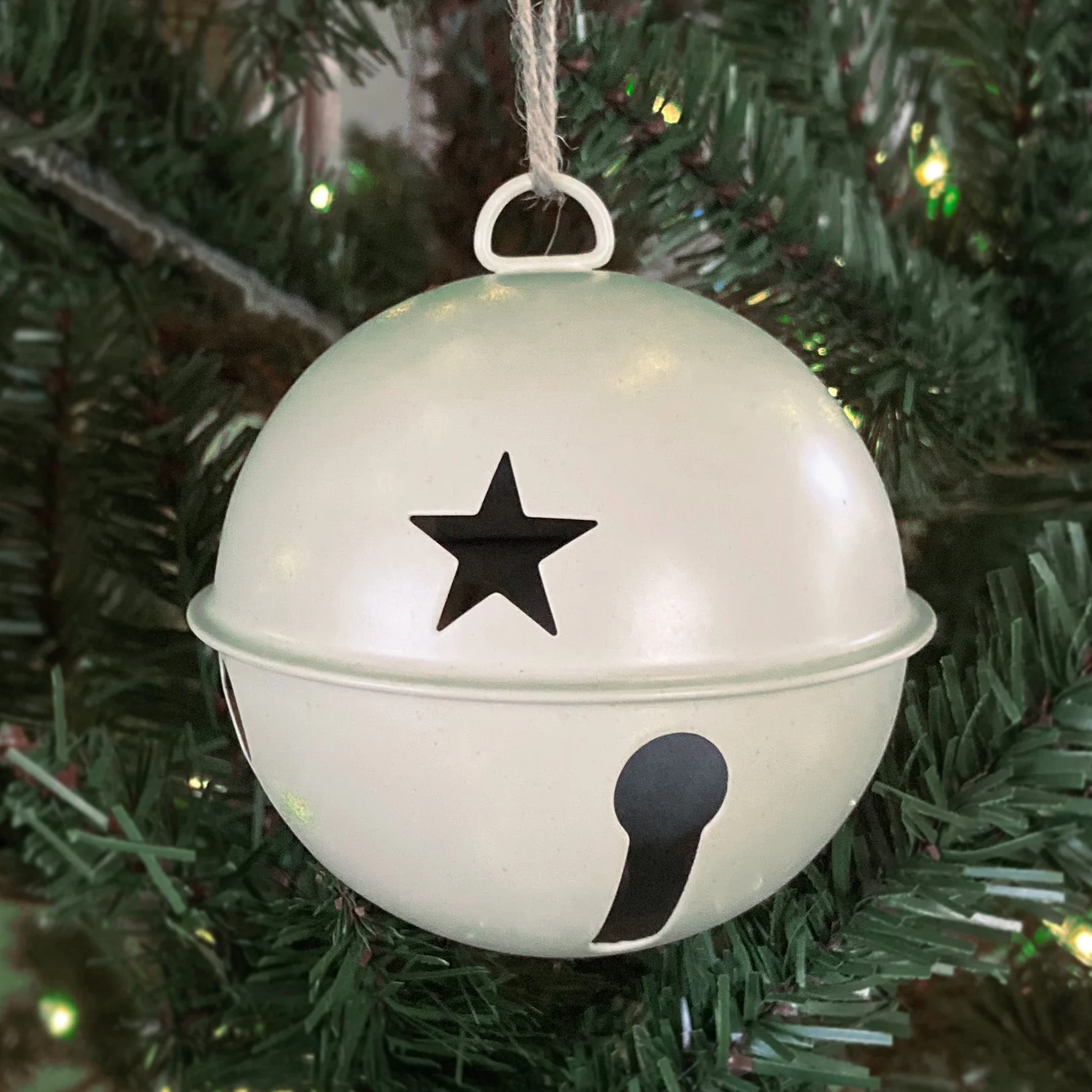 Jingle Bell Ornaments (large version)- 6 Pack - Ivory - Image 3