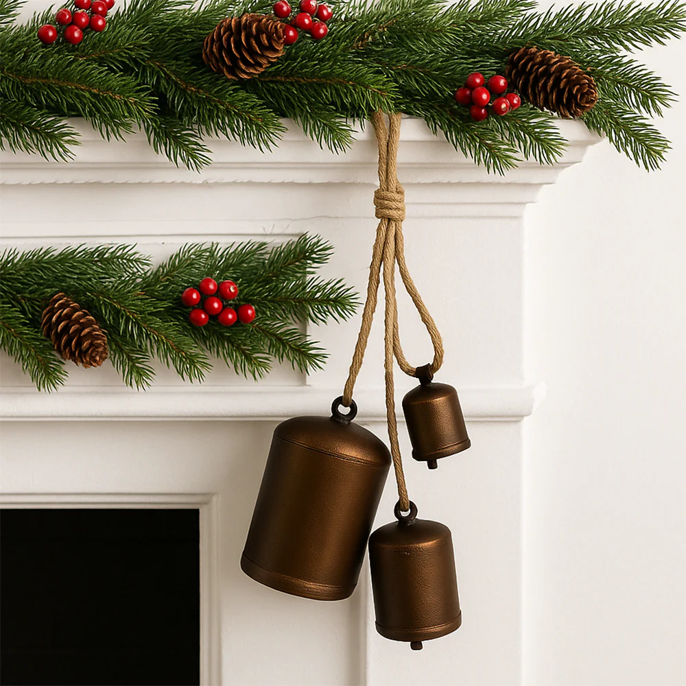 Group of 3 Hanging Jingle Bells Assorted Sizes and Colors - Image 5