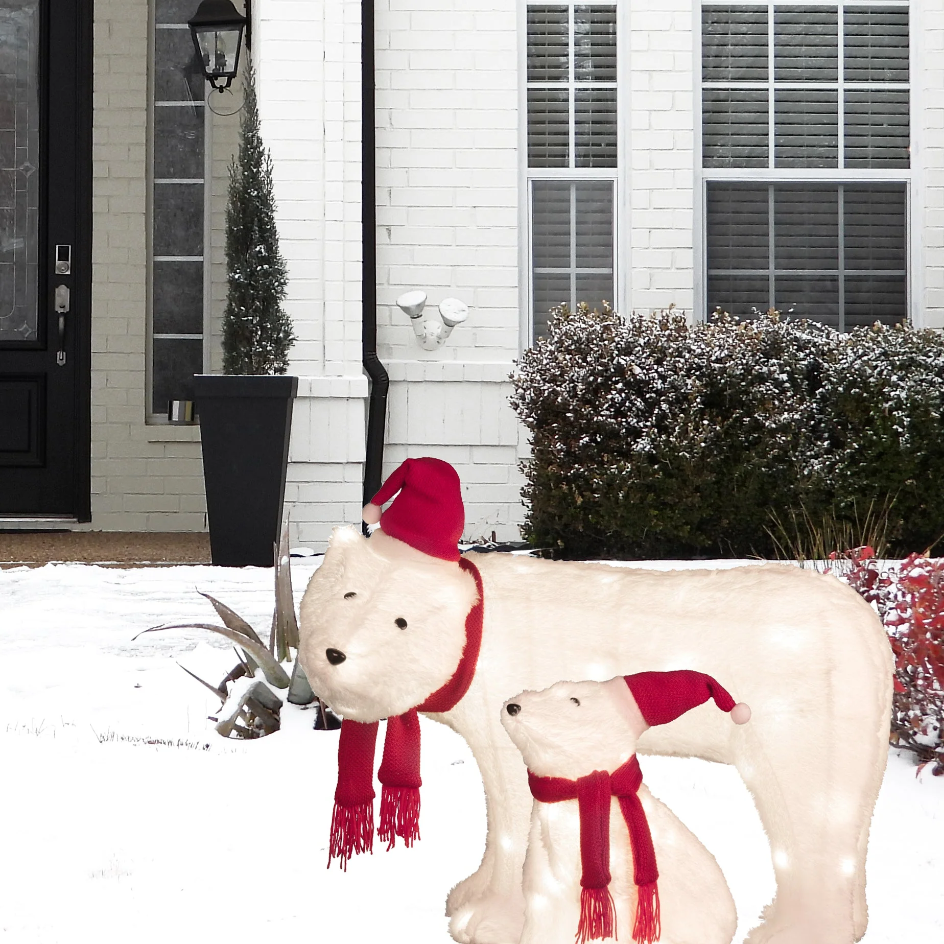 Mama and Baby Polar Bear (Set of 2) Outdoor Lighted Christmas Yard Decor - Image 5