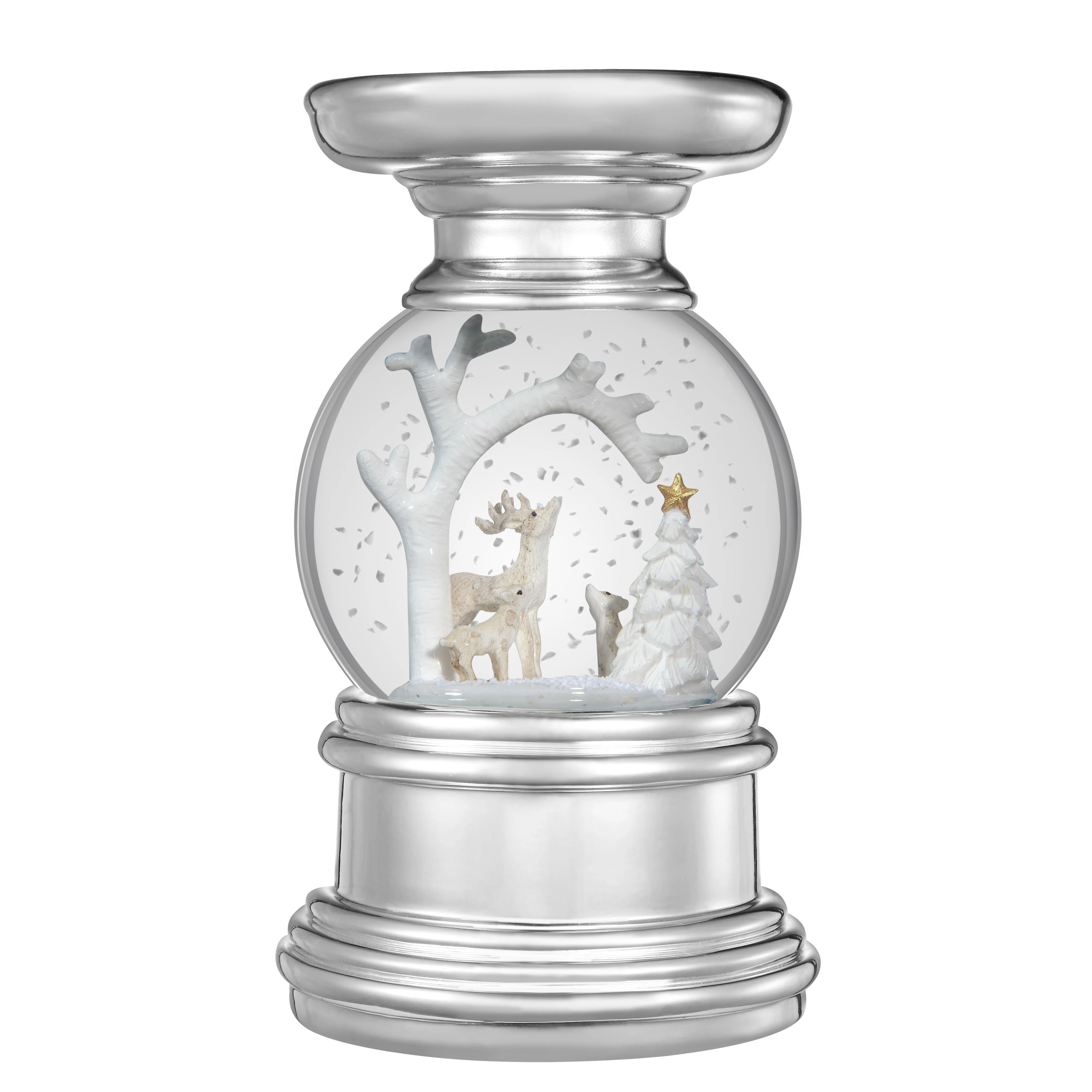 Snowburst Christmas Snow Globe Candle Holder - Deer - Image 4