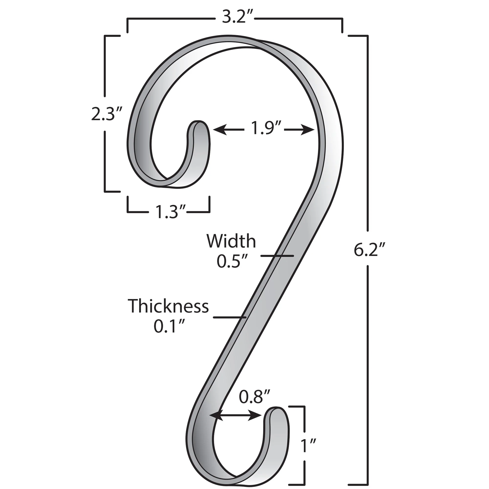 Stocking Scrolls - Brushed Nickel - Image 4