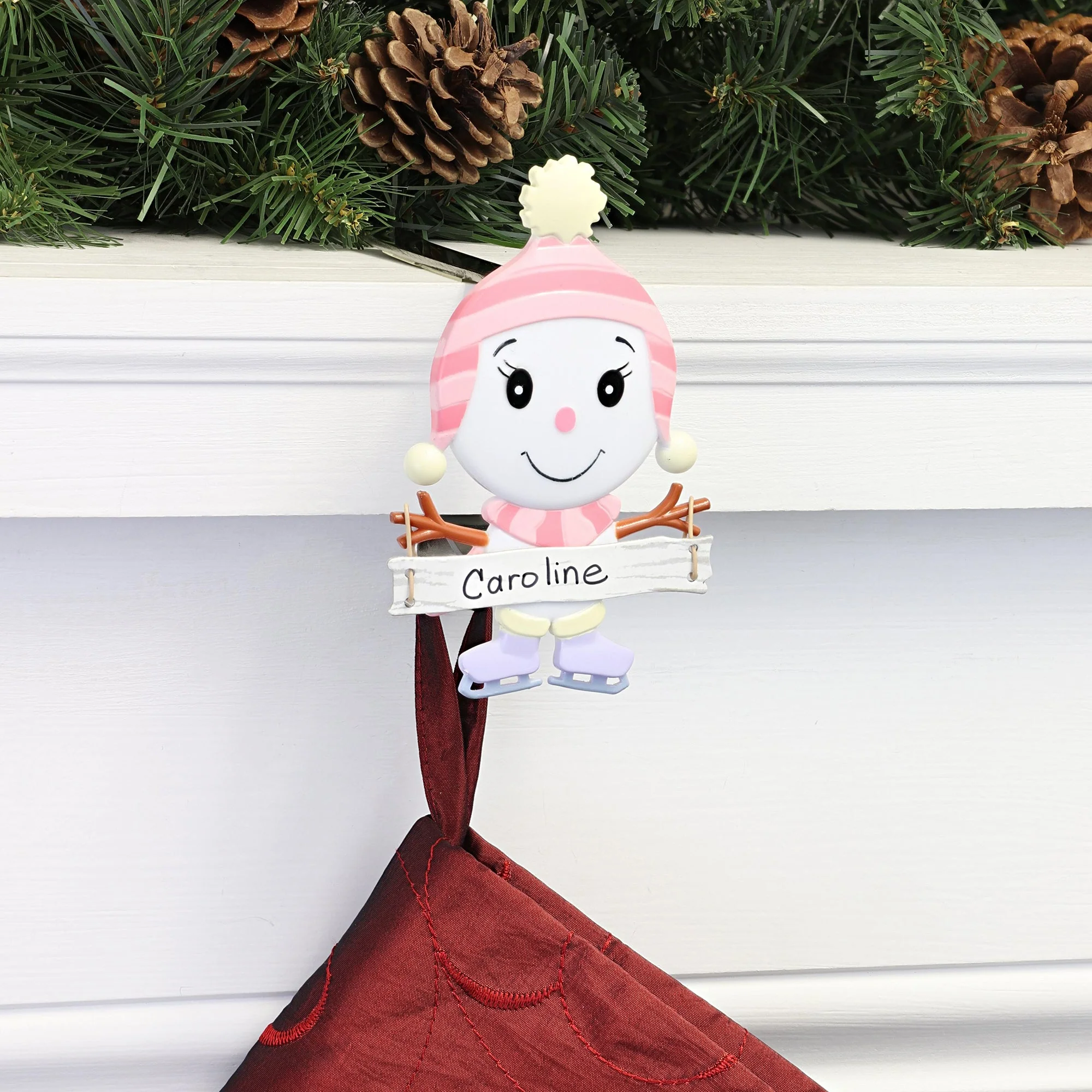 The Original MantleClip Stocking Holder with Snowman Family - Daughter Icon - Image 3